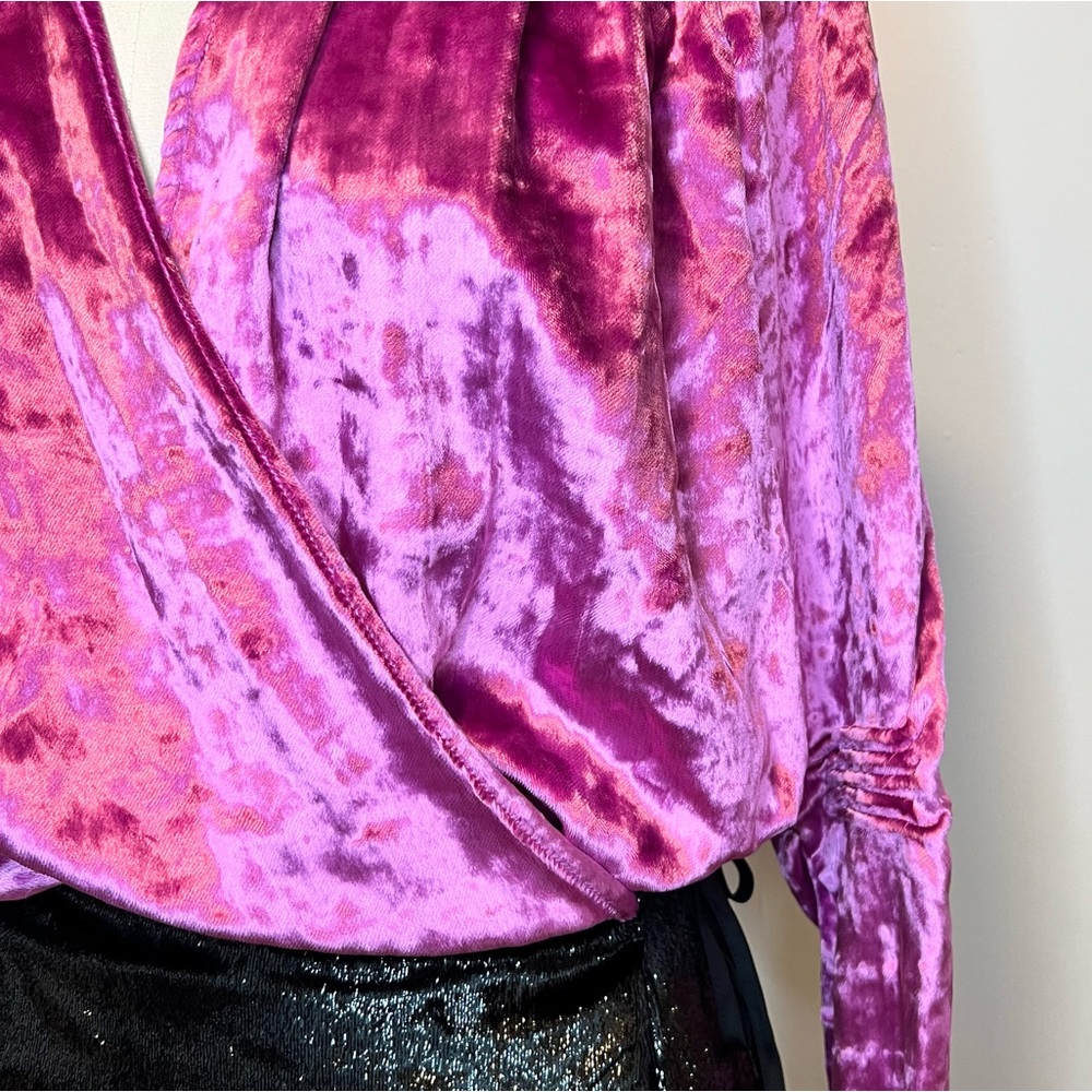 The Attico Crushed Pink Velvet Long Sleeve Dress size 38 - Picture 11 of 16